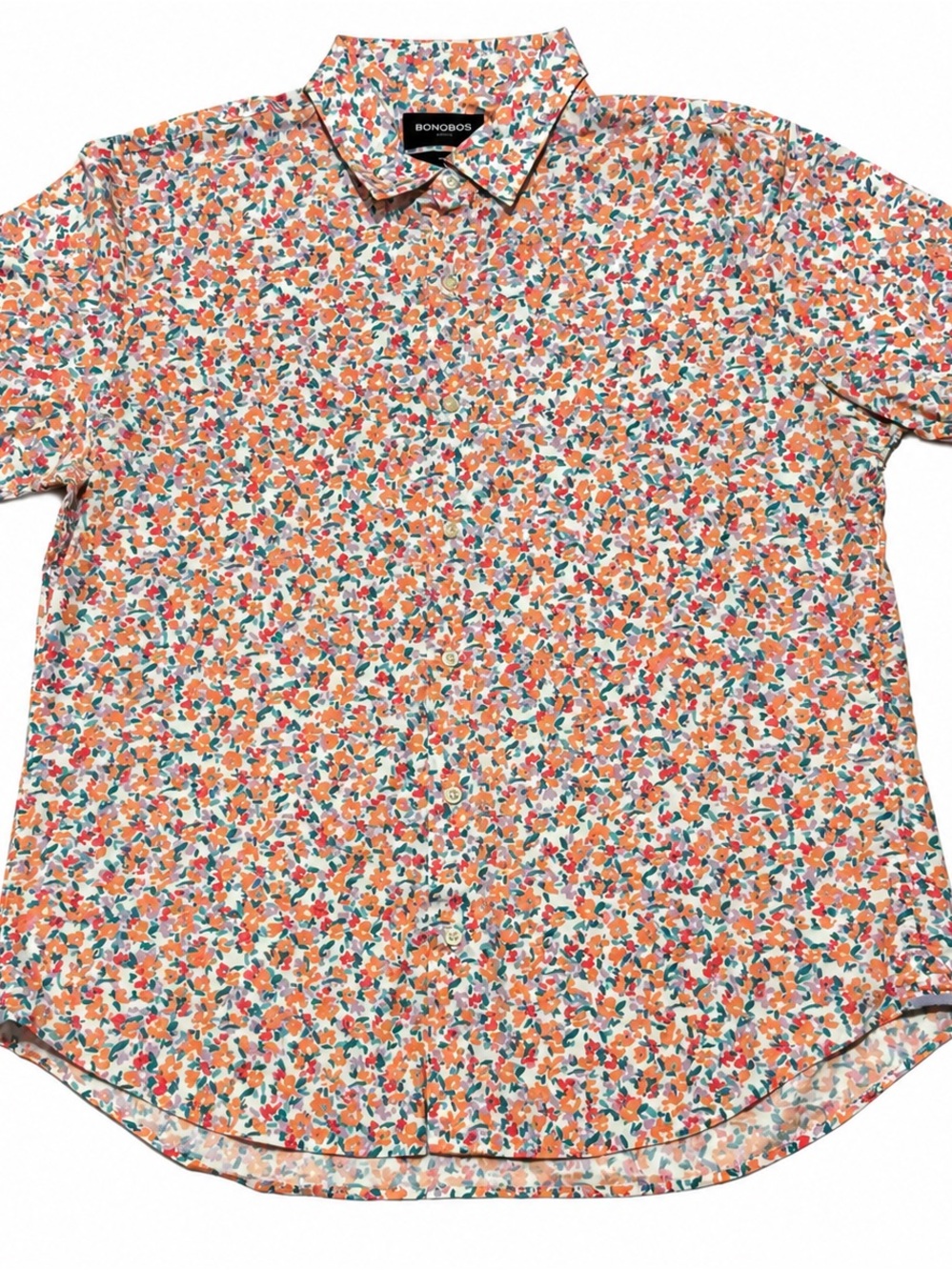 Bonobos Men’s L Slim Fit Floral Short Sleeve Button Up Shirt Multicolor (802)